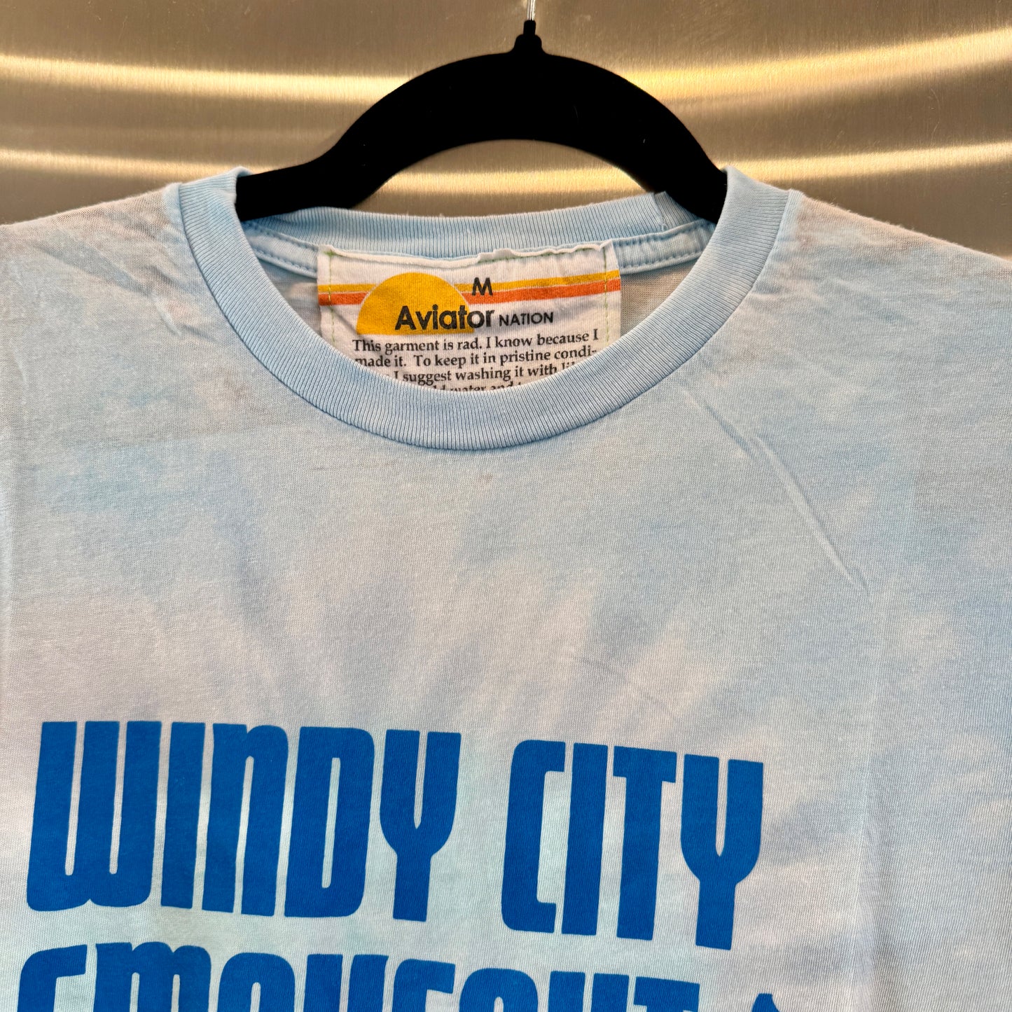 Aviator Nation Windy City Smokeout Festival Blue Tee Shirt