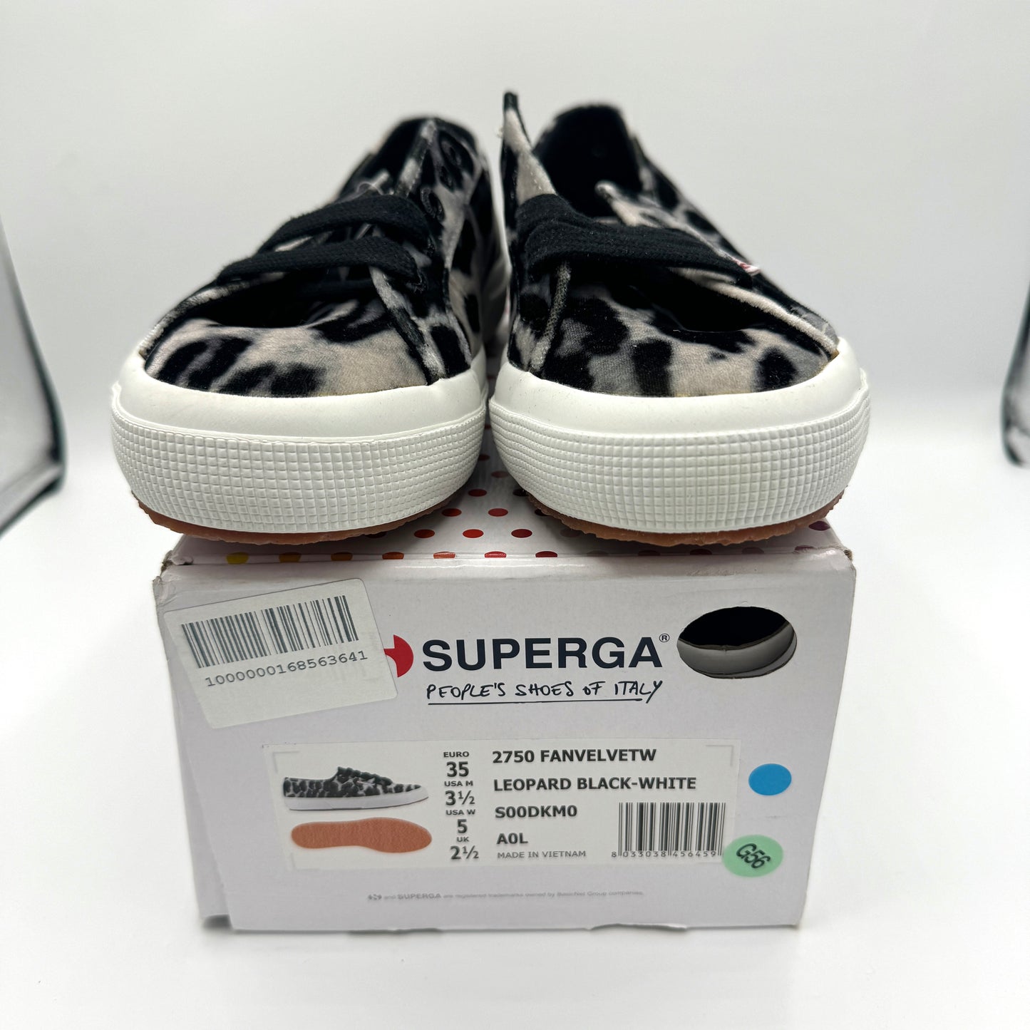 Superga Classic Low Velvet Leopard Cheetah Black White Sneakers Shoes Unisex