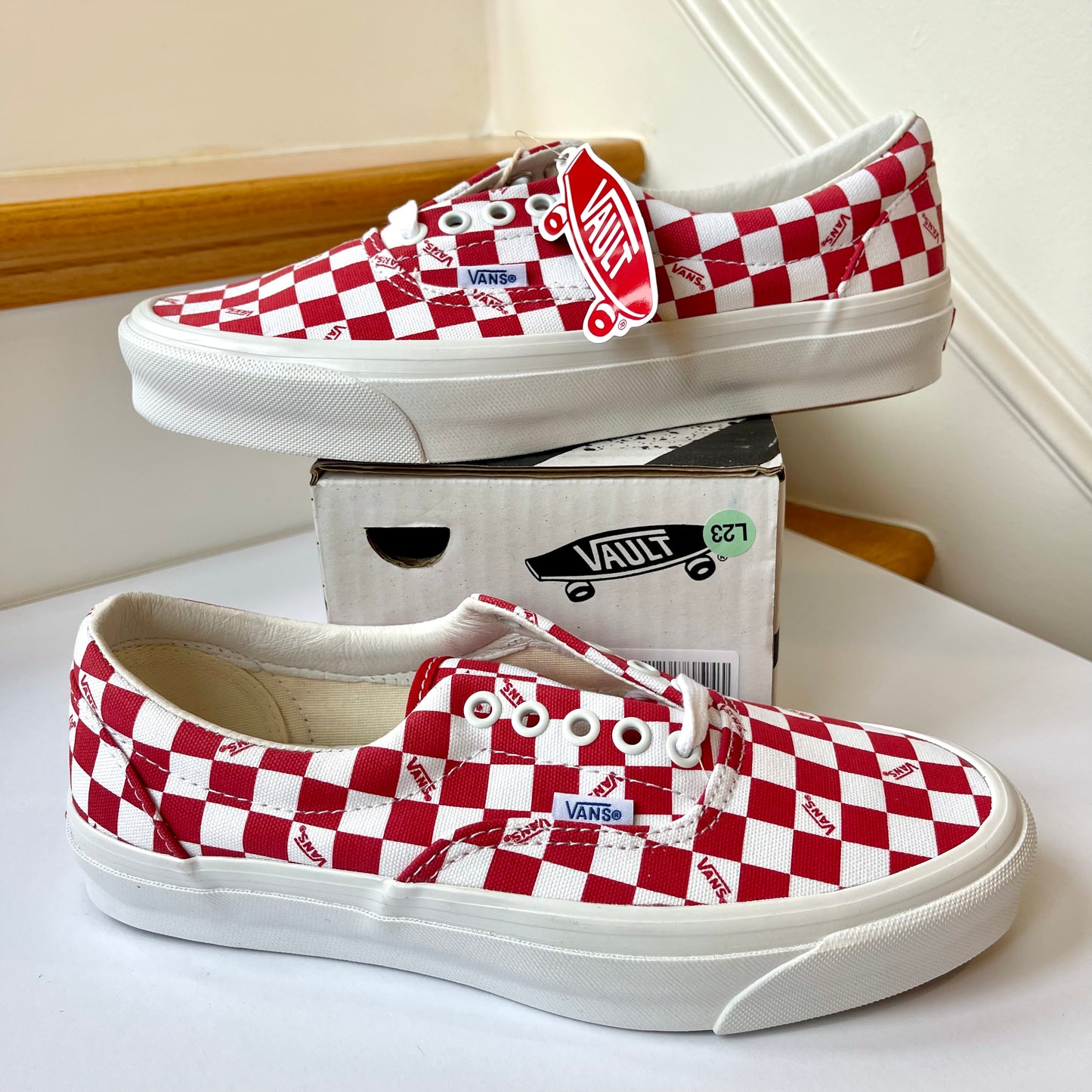 Vans OG Era LX Lace Up Sneakers in red logo checkerboard classic sneakers