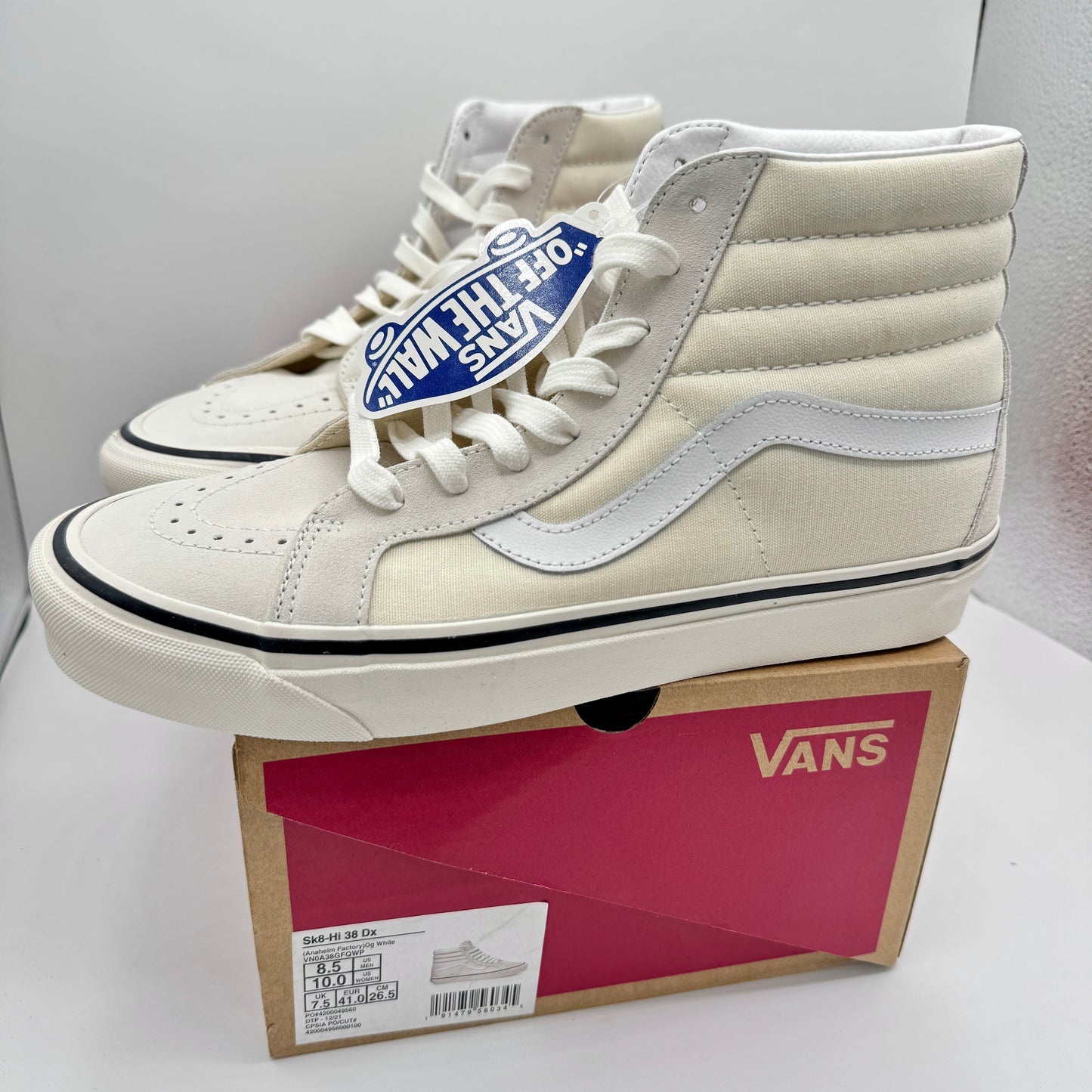 Vans Sk8 Hi 38 DX Cream OG White Anaheim Factory Edition UNISEX Brand New Sneakers