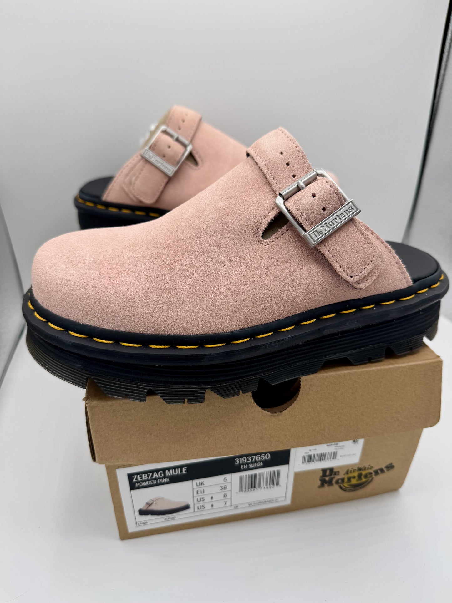 Dr Martin Zebzag Mule Unisex , Powder Pink