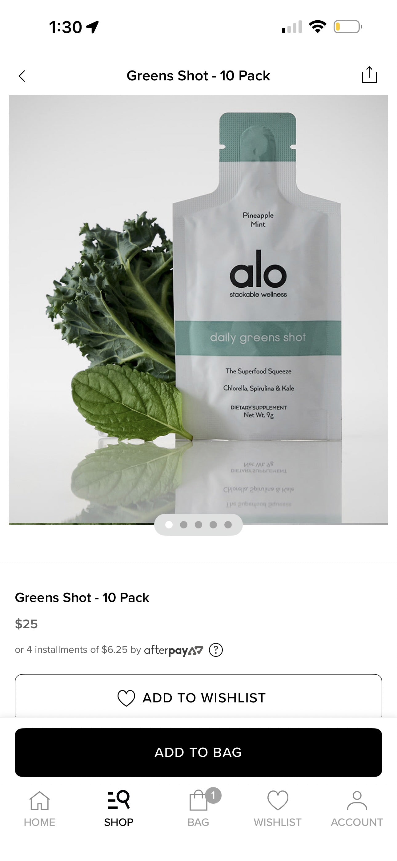 Alo Yoga (Bundle) 8x Sets of Wellness Shots (4) Discovery Packs , Dietary Supplements (32 Sachets Total)