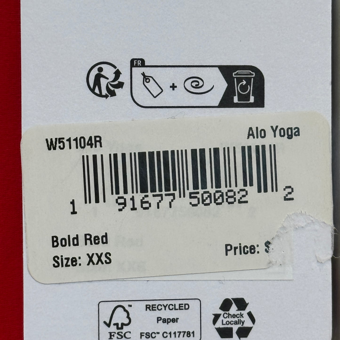 Alo Bold Red Alosoft Leggings High Waisted 7/8 Pants