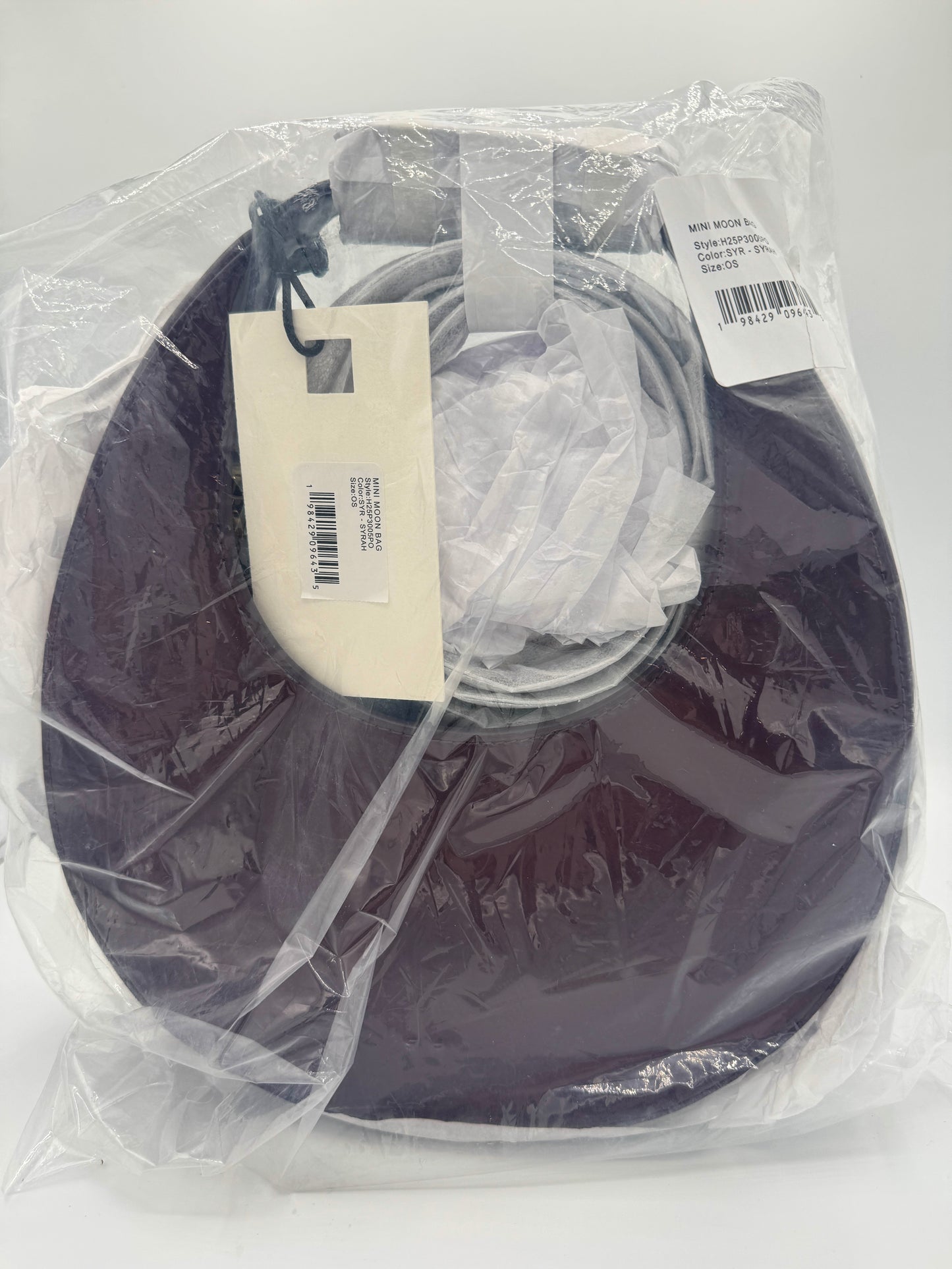 Staud Mini Moon Purse in Syrah Burgundy Leather, Crossbody Bag