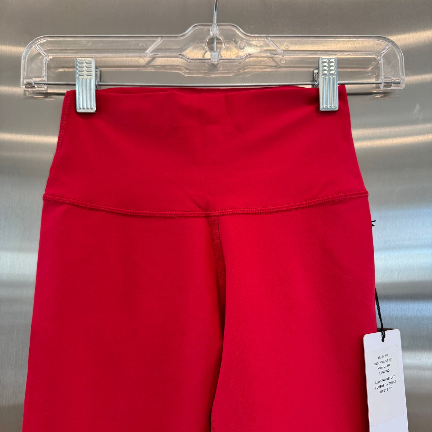 Alo Bold Red Alosoft Leggings High Waisted 7/8 Pants