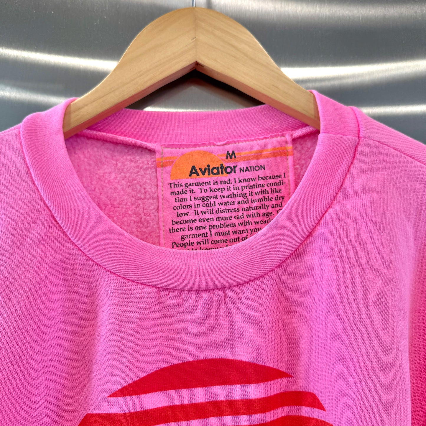 Aviator Nation Aspen Snowmass Jazz Music Festival Crewneck Sweatshirt - Neon Pink