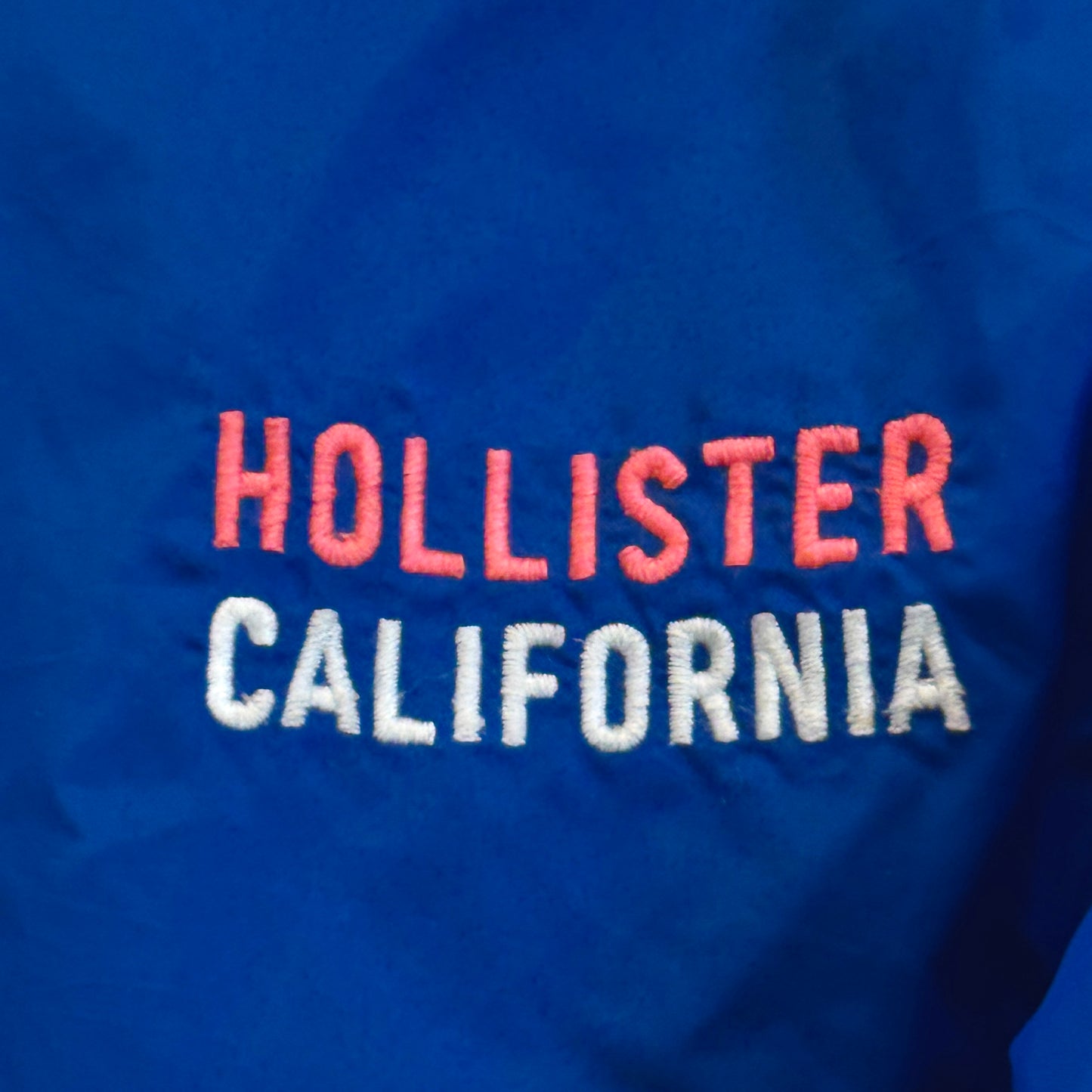 Hollister Windbreaker Jacket Blue Pink Black * Pre-owned *
