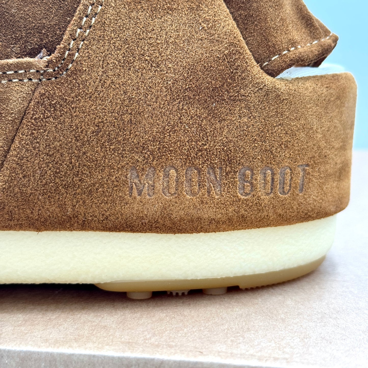Moon Boot Evolution Slipper in Tan Suede Mule