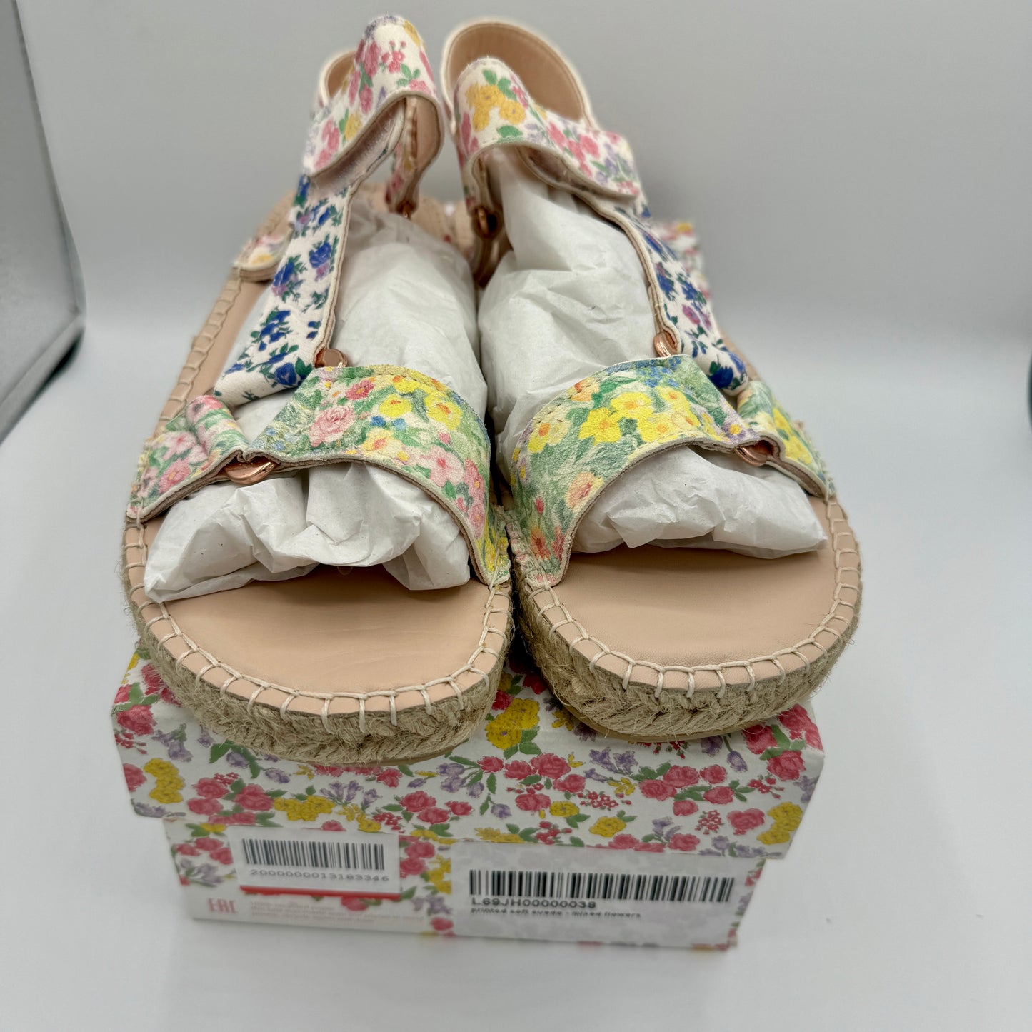 LoveShackFancy x Manebi Hiking Platform Espadrilles Floral Strap Sandals