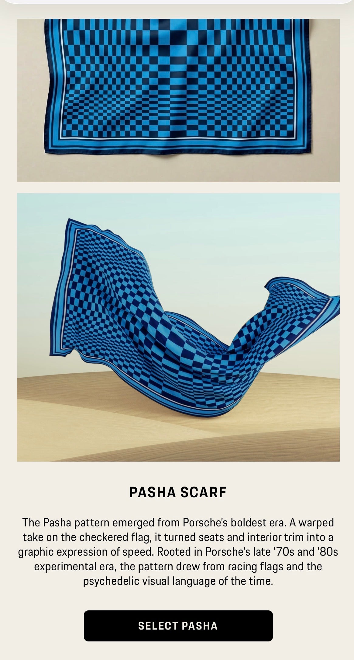 Porsche x Soho House Satin Blue Pasha Scarf Bandana