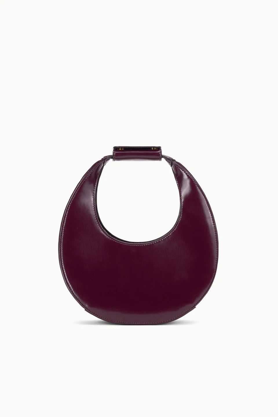 Staud Mini Moon Purse in Syrah Burgundy Leather, Crossbody Bag