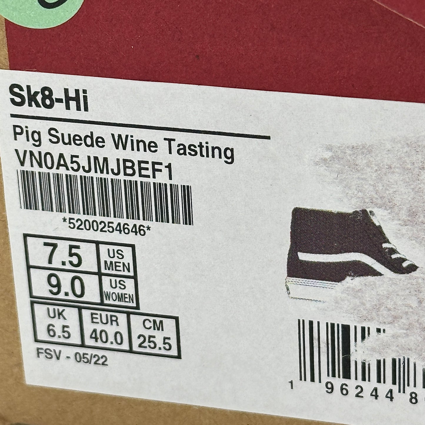 Vans Sk8 Hi Pig Suede Wine Tasting Dark Purple Skate Sneakers High Tops