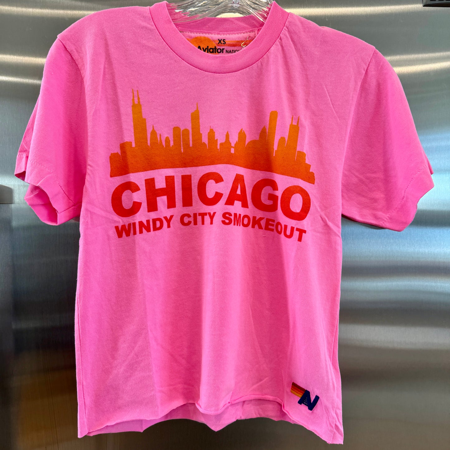 Aviator Nation Windy City Smokeout Festival Neon Pink Crop Top Chicago