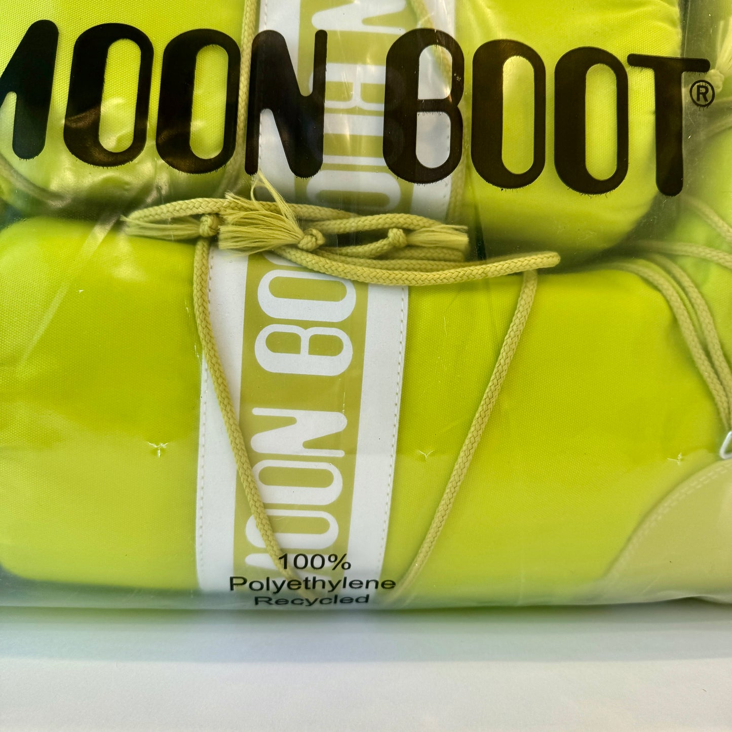 Moon Boot Nylon Icon Snow Boots Unisex Classic Tall Logos Lime Green