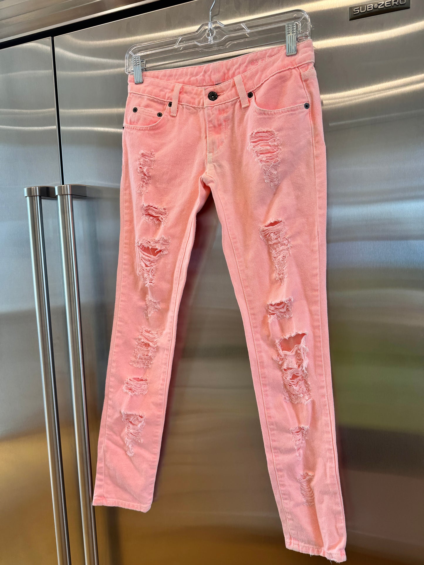 Carmar LF Orange Jeans Distressed Denim Pants