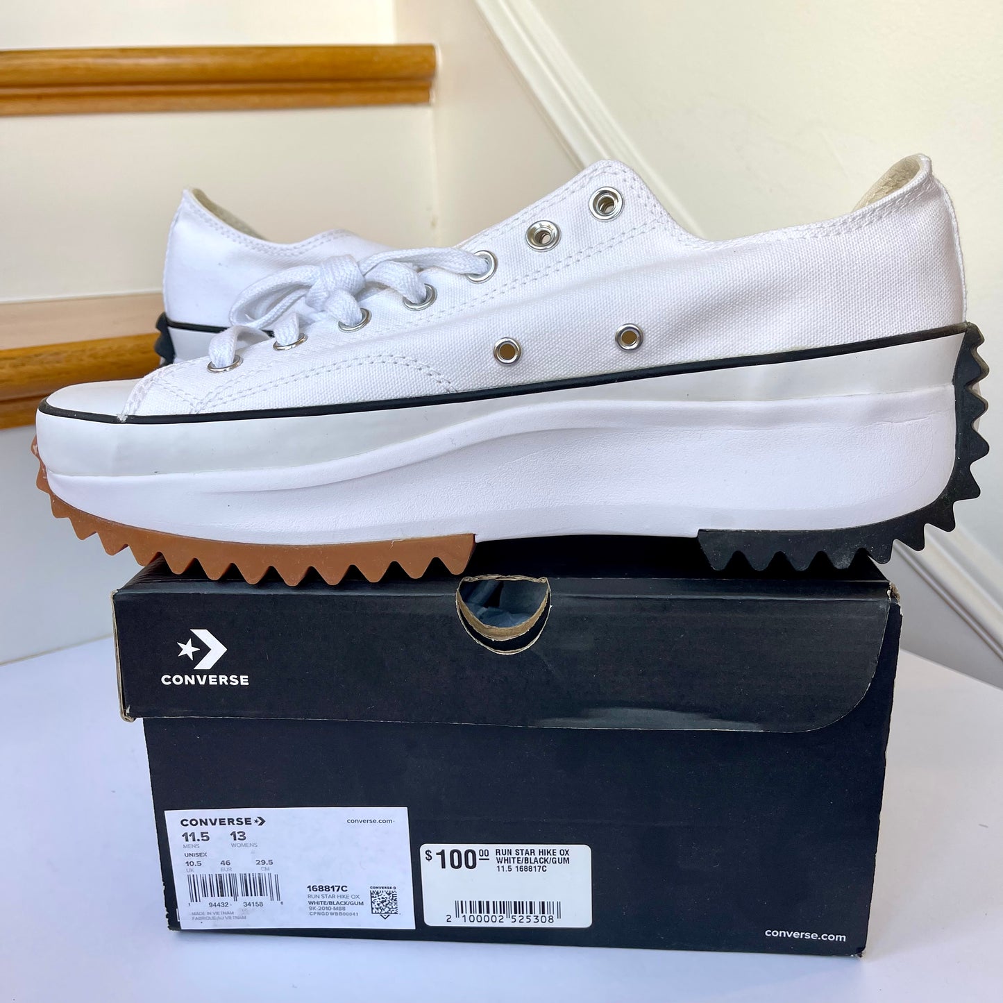 Converse Run Star Hike Platform OX white low top Chuck Taylor sneaker shoes