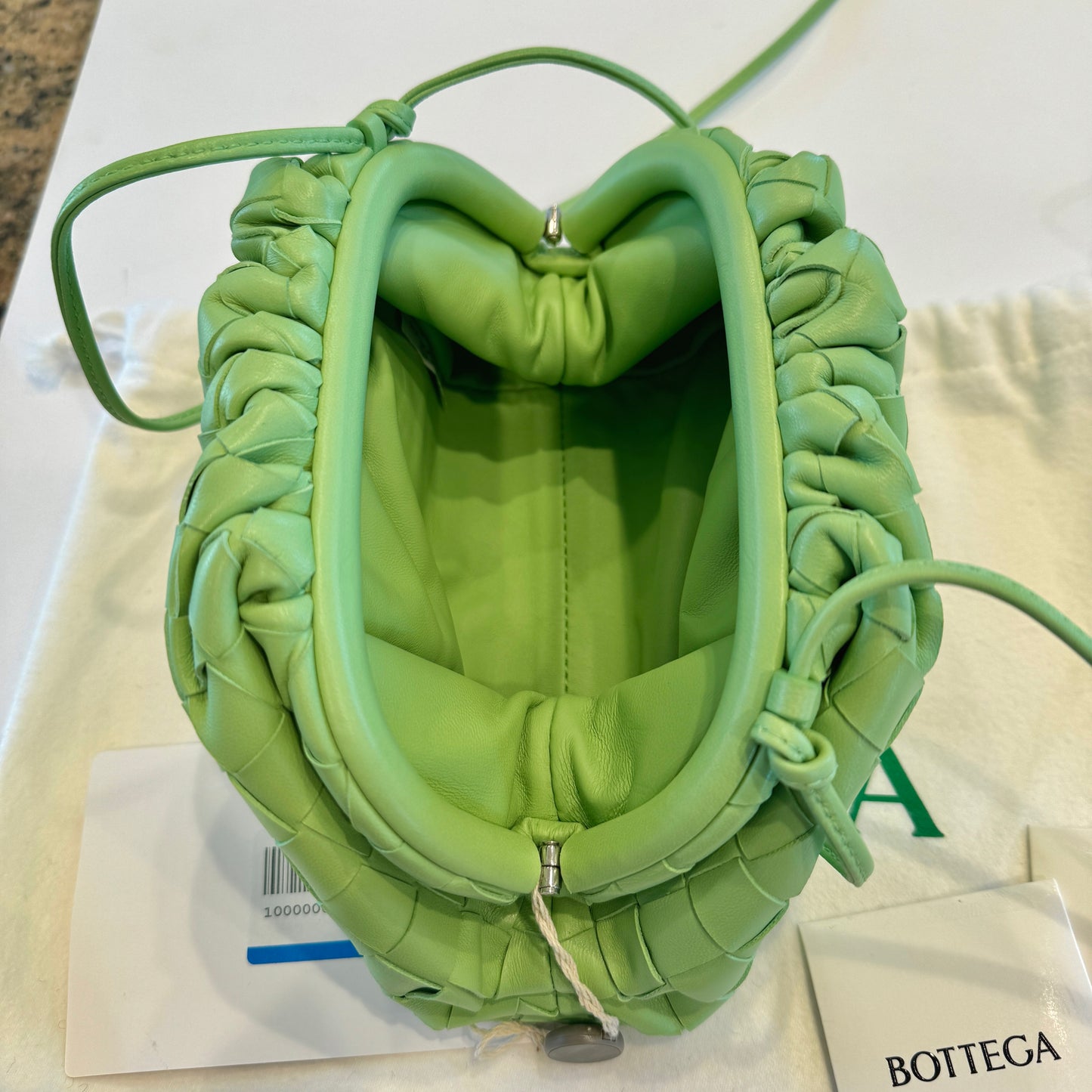 Bottega Veneta Mini Pouch Intrecciato Wasabi Light Green Crossbody Purse Bag