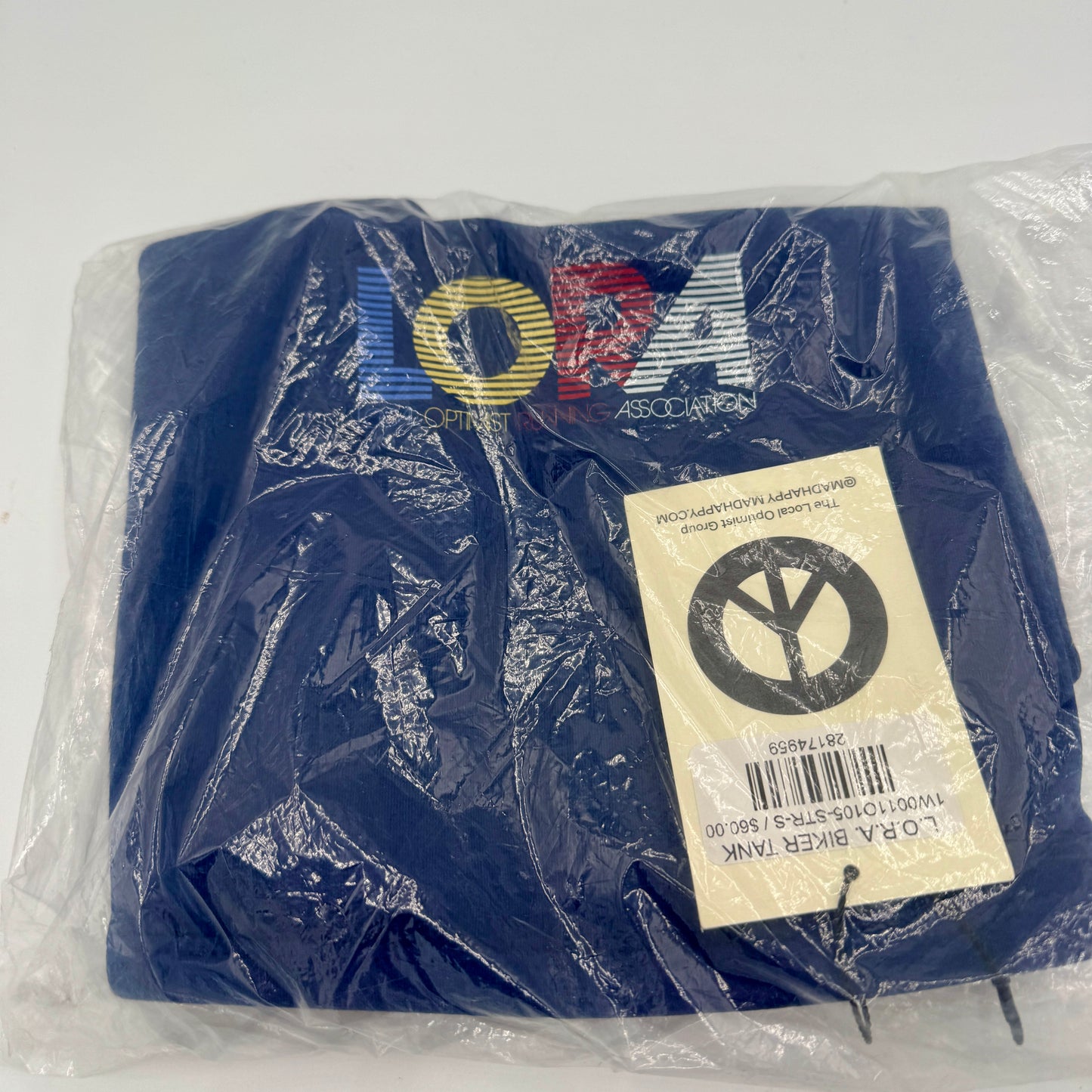 MadHappy Local Optimist Run Club Top Biker Athletic Tank in Starry Blue Navy
