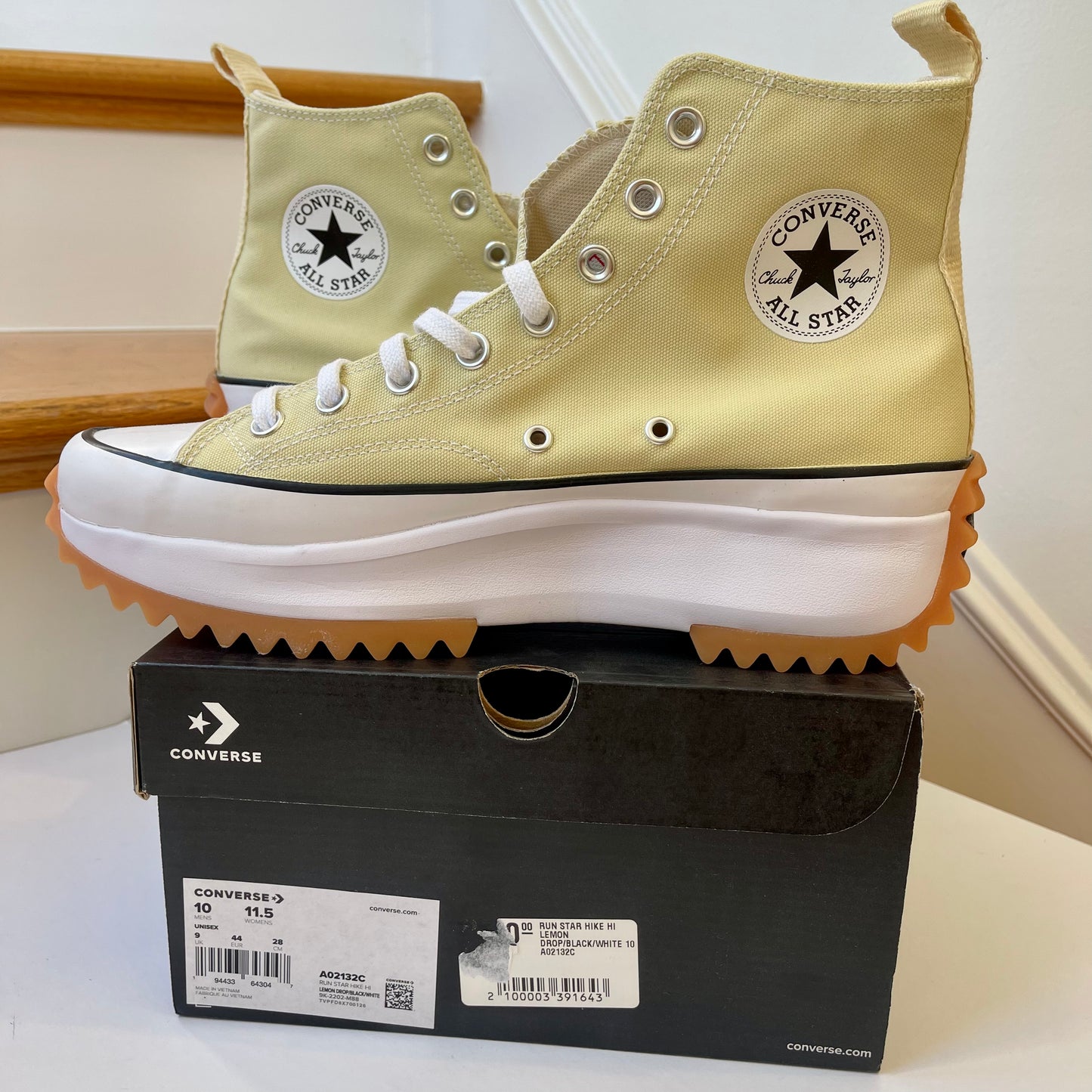 Converse Run Star Hike Platform in lemon drop , high top Chuck Taylor sneaker