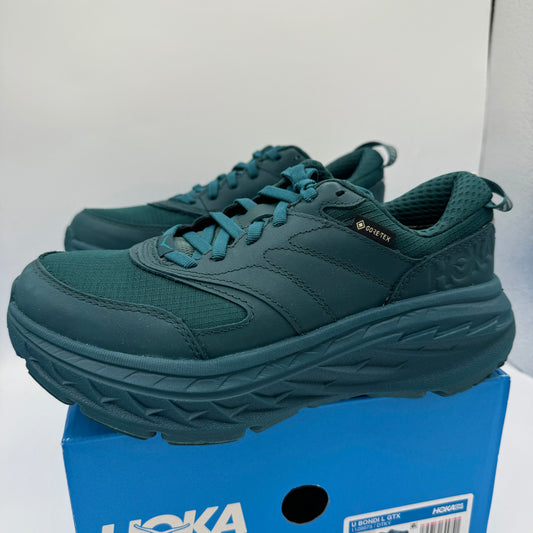 Hoka Bondi L Leather GTX GoreTex U Unisex , Deep Teal Kayak Blue Cushioned Shoes