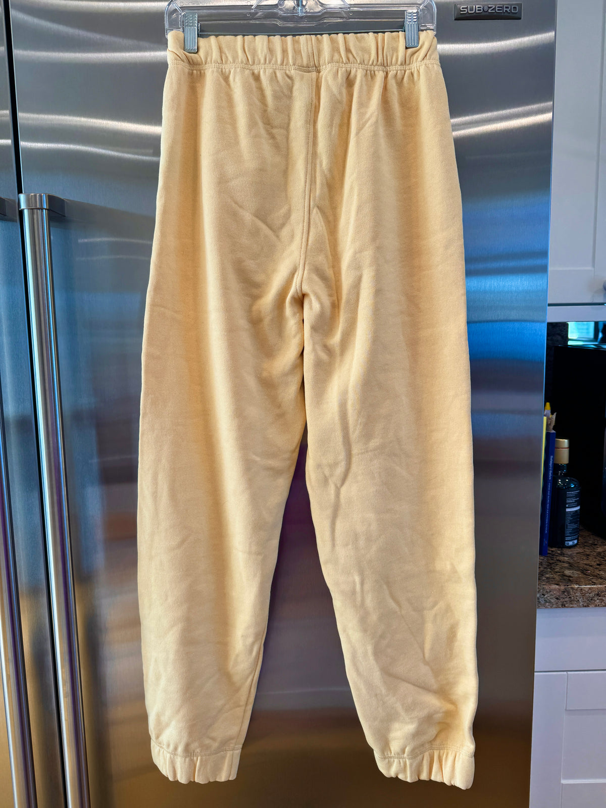 Ganni Isoli Sweatpants in Yellow French Terry Cotton with embroidered logo