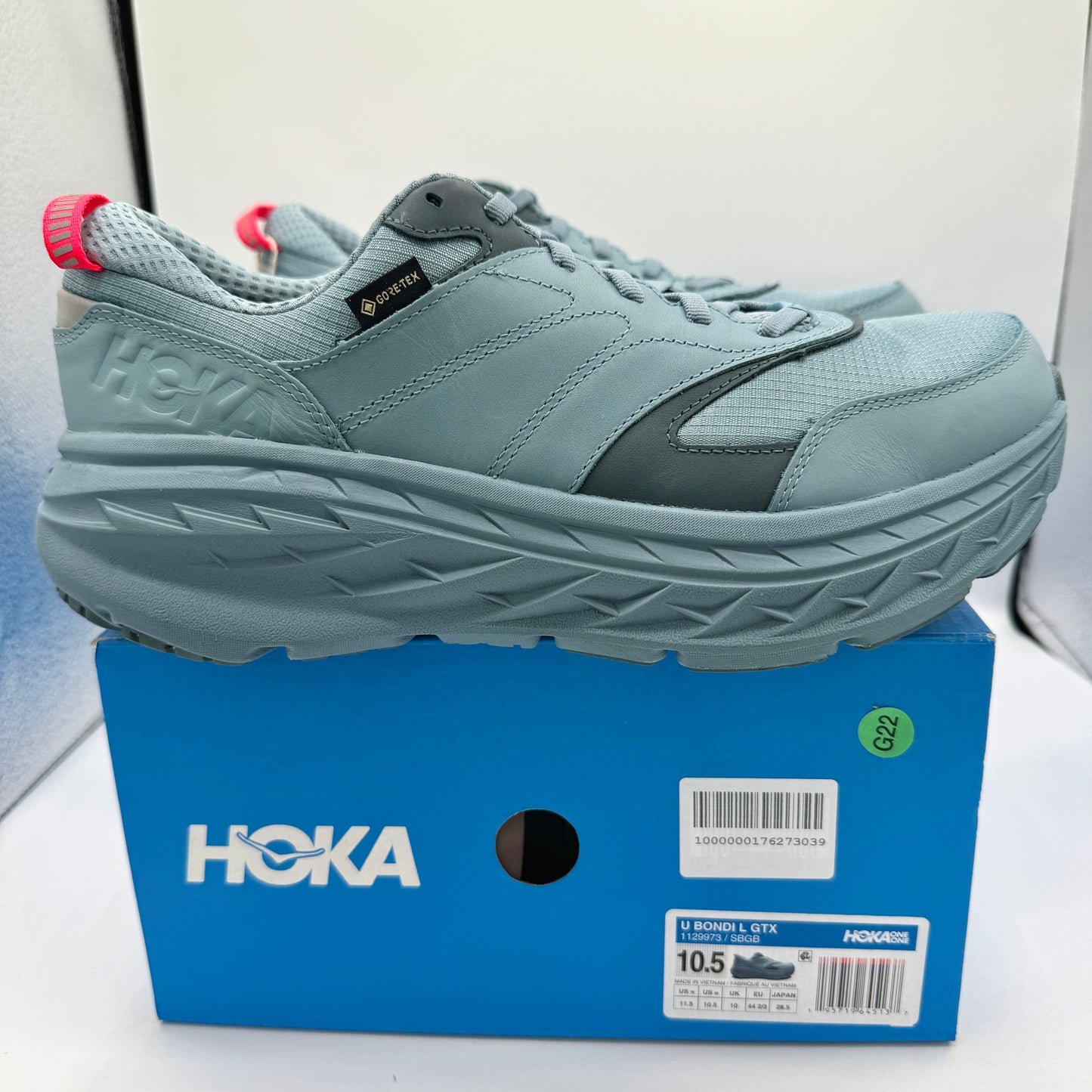 Hoka Bondi L Leather GTX GoreTex U Unisex , Stone Goblin Blue Cushioned Shoes