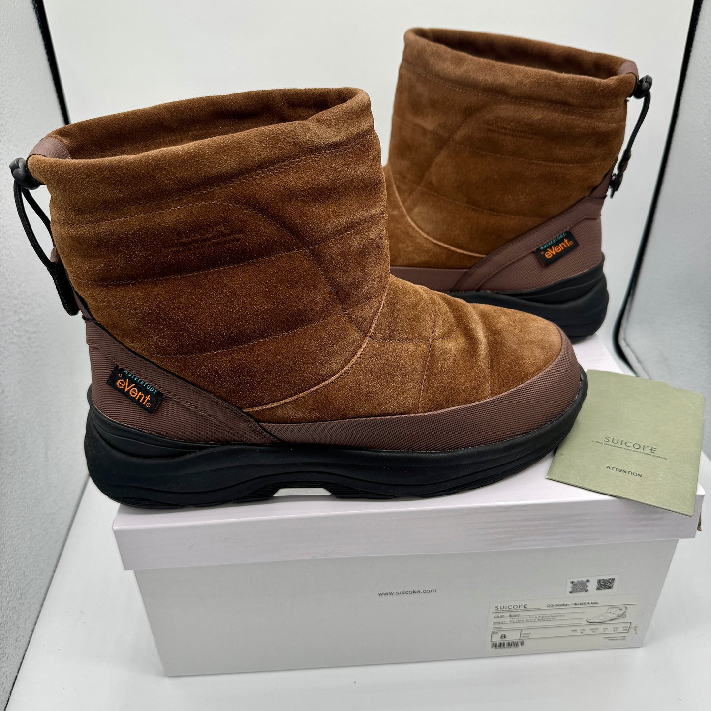 Suicoke Bower Sev Brown Boots Waterproof leather unisex 3m padded brand new