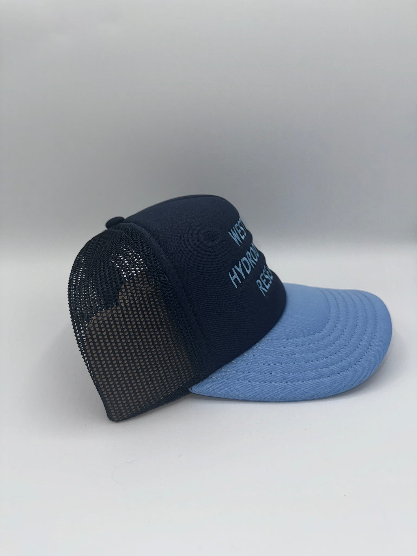 Western Hydrodynamic Research Trucker Hat Otto Promotional Logo Embroidered Blue