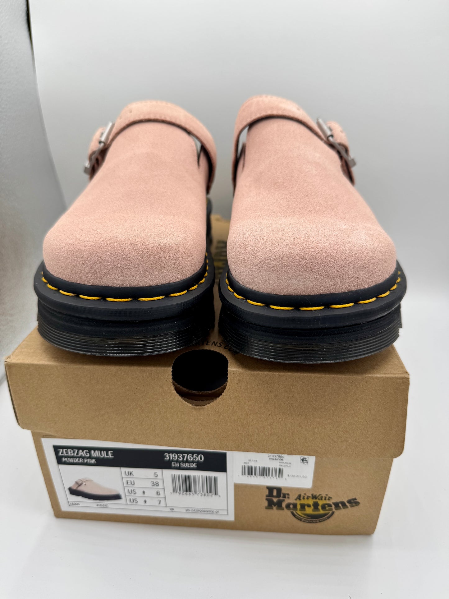 Dr Martin Zebzag Mule Unisex , Powder Pink