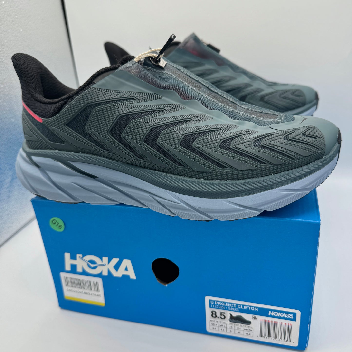 Hoka Project Clifton Unisex Shoes - Lead / Navy Goblin GBBG Blue