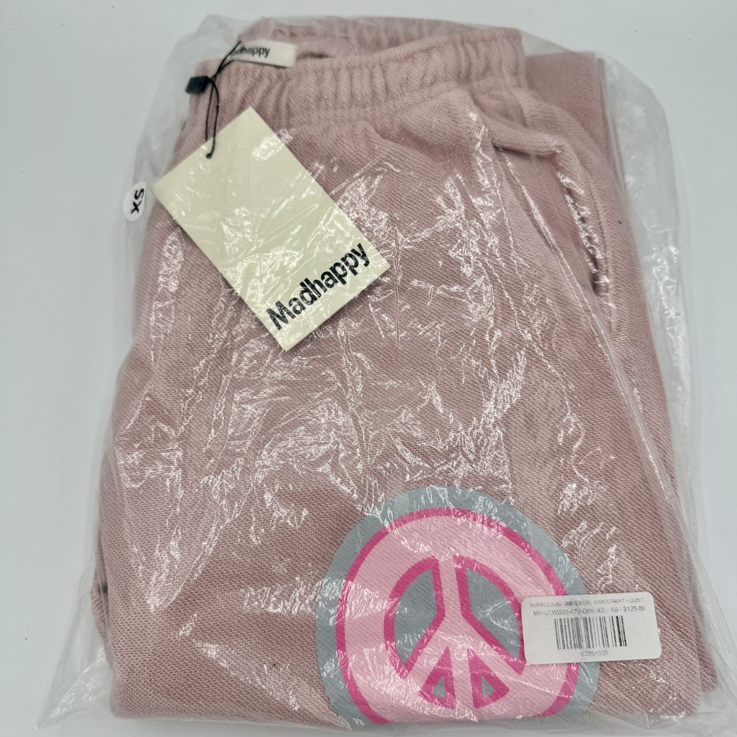 MadHappy Universal Sweatpants Bubblegum Light Dusty Pink Unisex Peace Sign