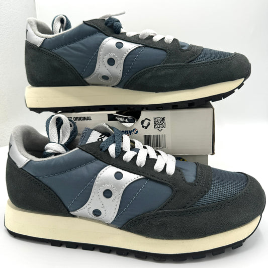 Saucony Jazz Vintage Classic Sneakers Navy Blue White Silver Original Runners