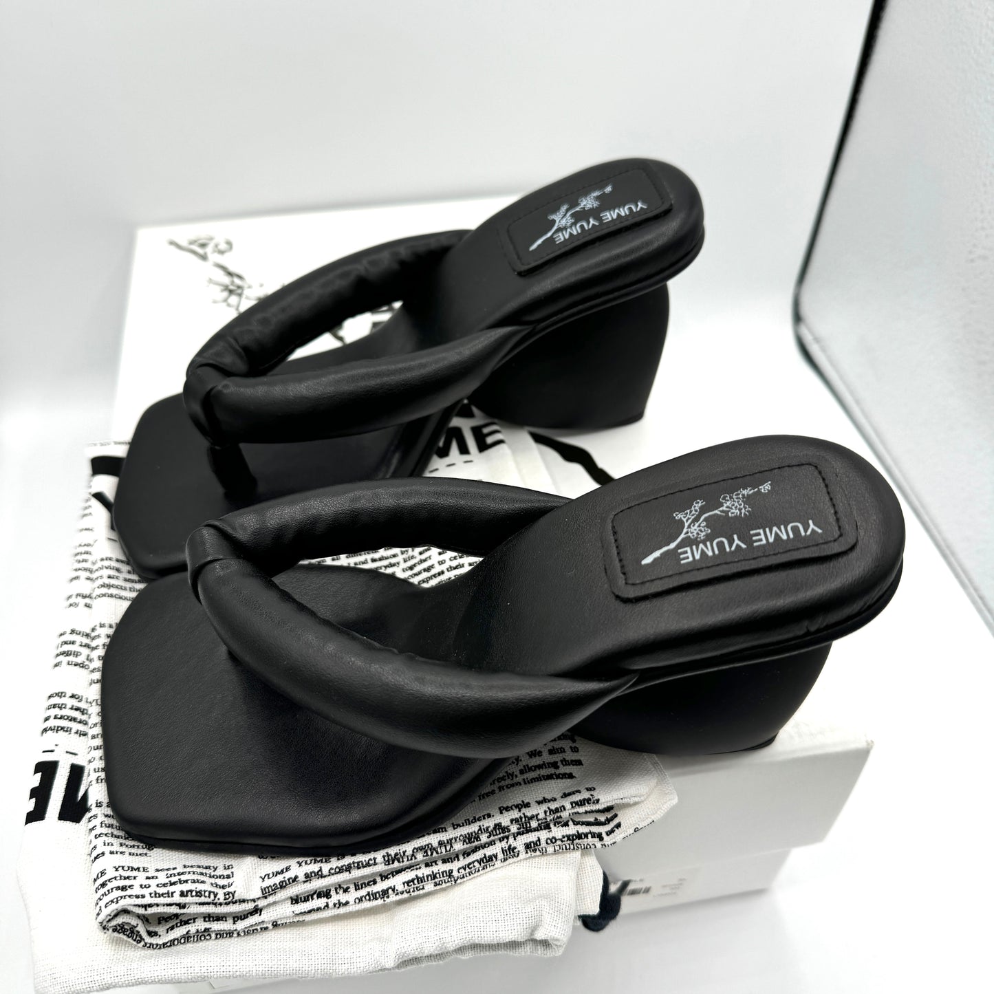 Yume Love Mules in All Black Vegan Leather Sandals