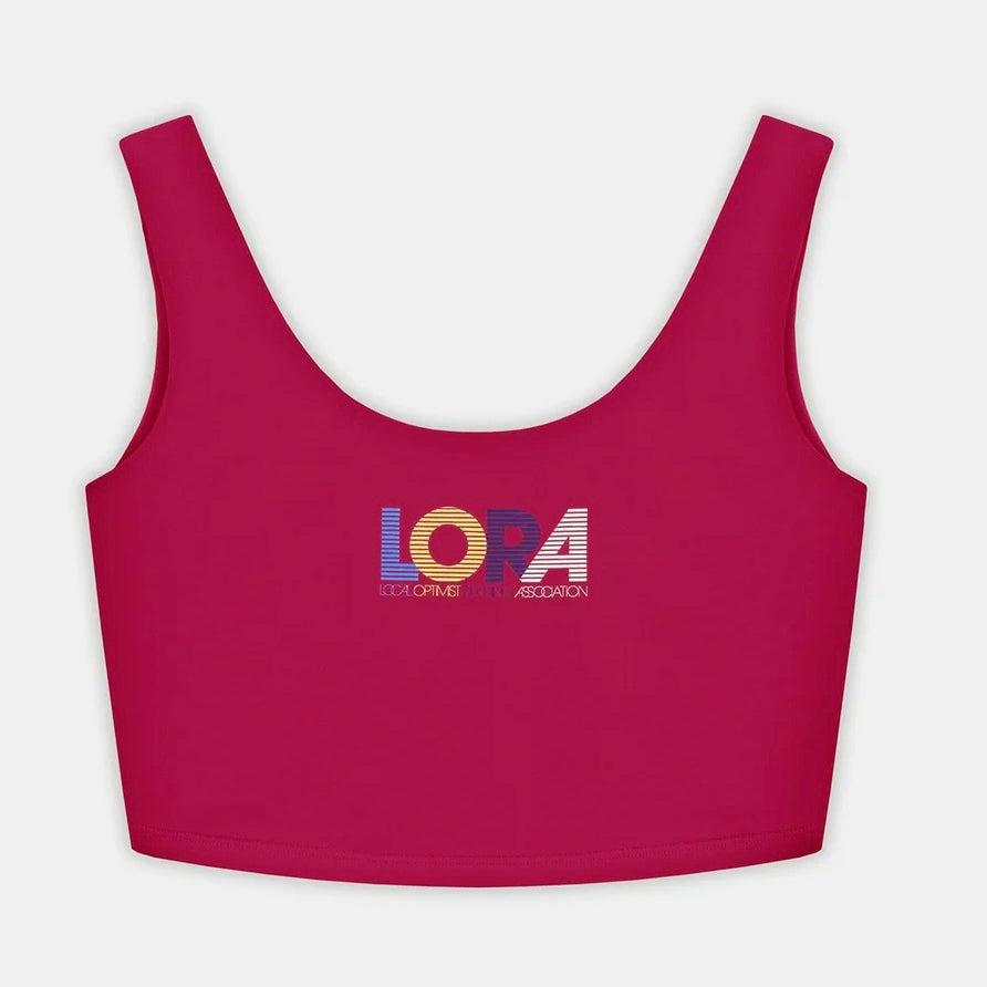 MadHappy Local Optimist Run Club Top Biker Athletic Tank in Magenta Peony