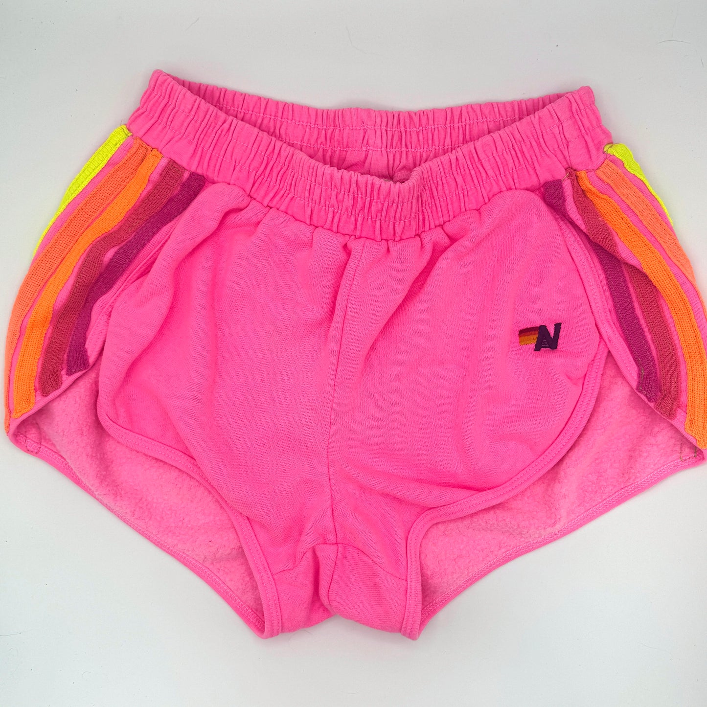 Aviator Nation 5 Stripe Jogger Shorts in Neon Pink - RARE / Discontinued