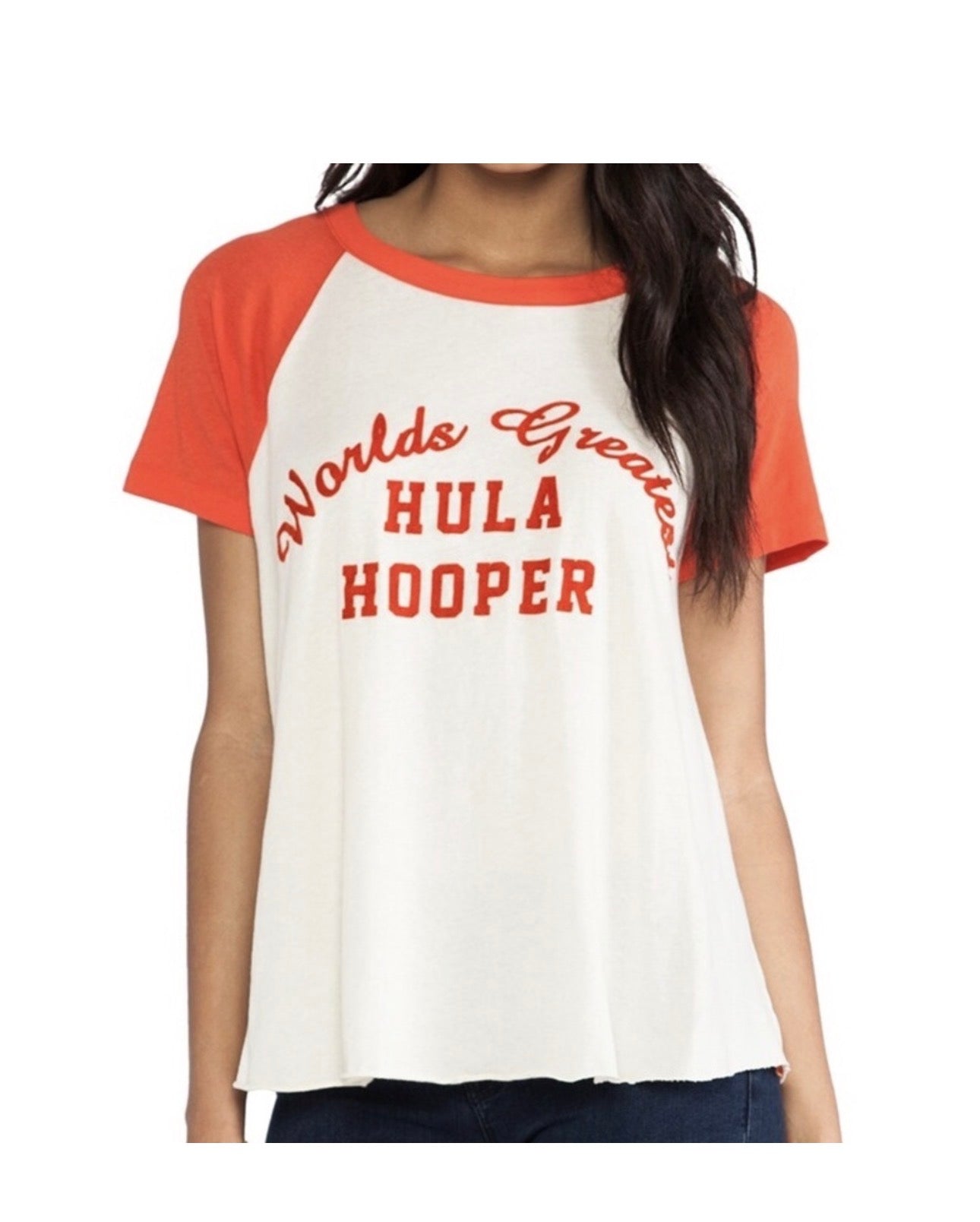Wildfox Wildfox World’s Greatest Hula Hooper Raglan Women’s Top - Red * Pre-Owned *