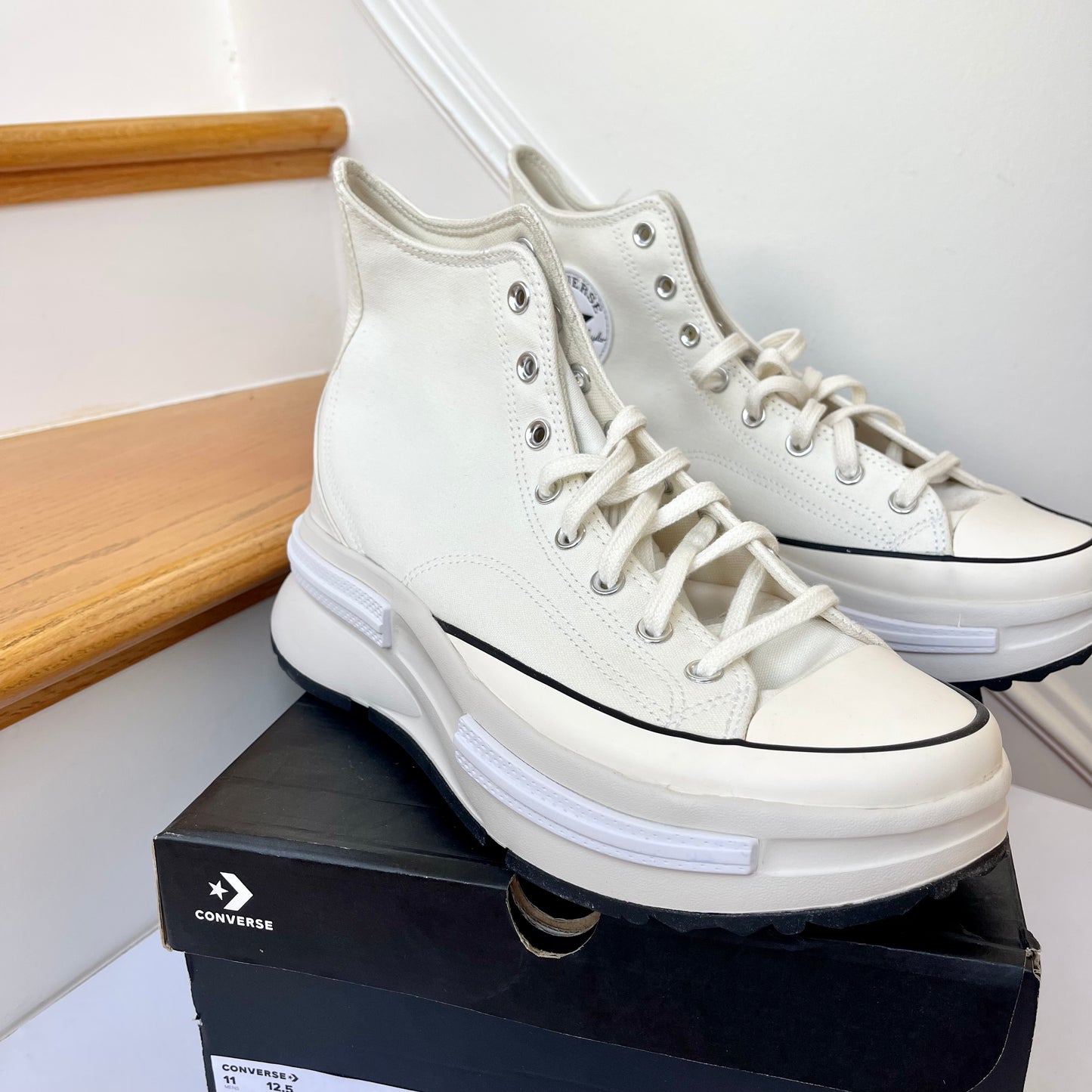 Converse Run Star Legacy CX Hi Platform high top Chuck Taylor sneakers white