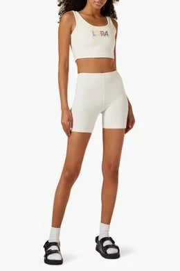 MadHappy Local Optimist Run Club Biker Shorts in Marshmallow / Cream