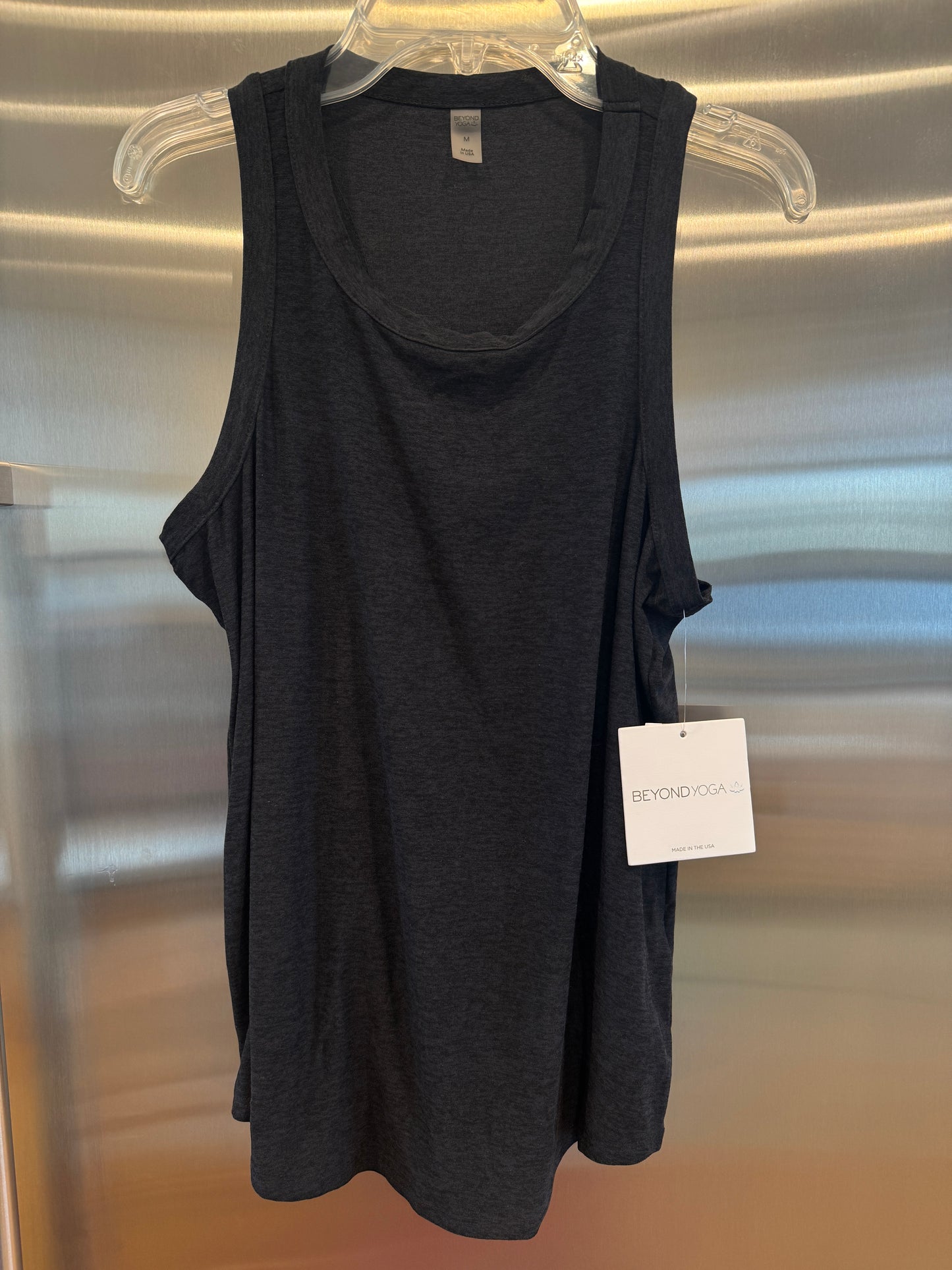 Beyond Yoga Featherweight Keep It Moving Tank Top in Darkest Night Black - Women’s