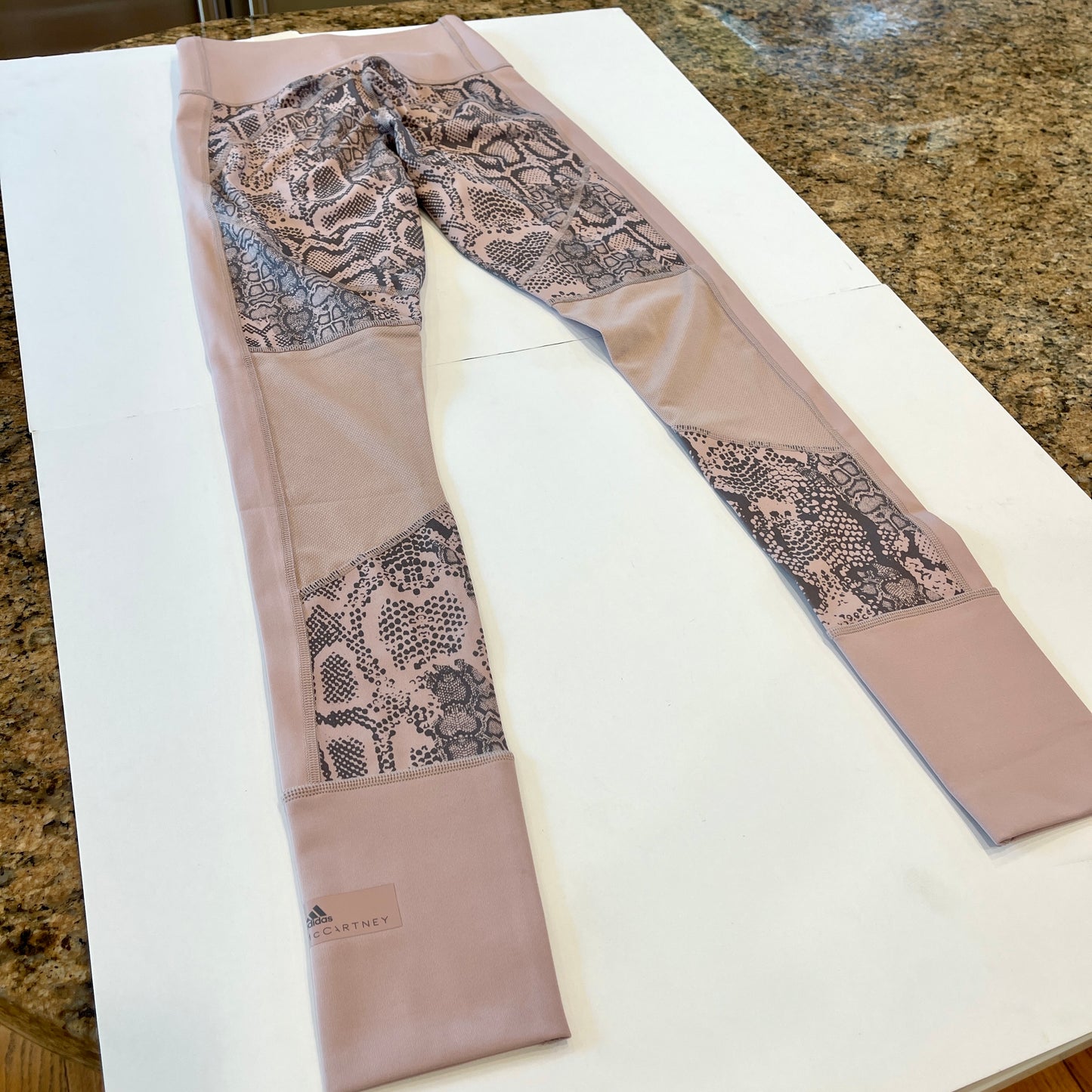 Stella McCartney Adidas Train BT Athletic Leggings in Mauve Tan Snake Brown