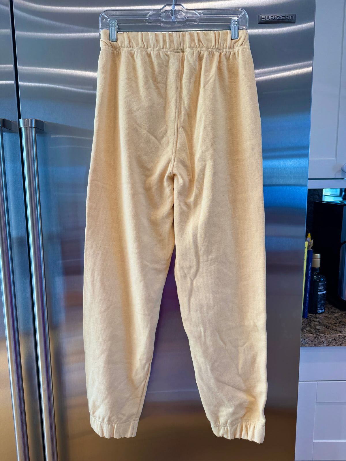 Ganni Isoli Sweatpants in Yellow French Terry Cotton with embroidered logo