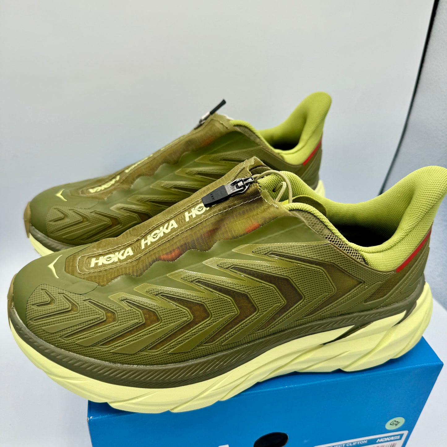 Hoka Project Clifton Avocado Dark Citron Unisex Shoes ADCT Olive Green