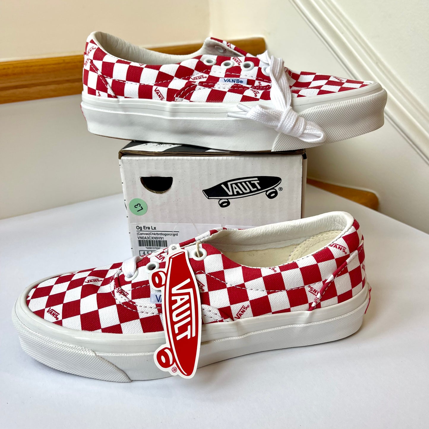 Vans OG Era LX Lace Up Sneakers in red logo checkerboard classic sneakers