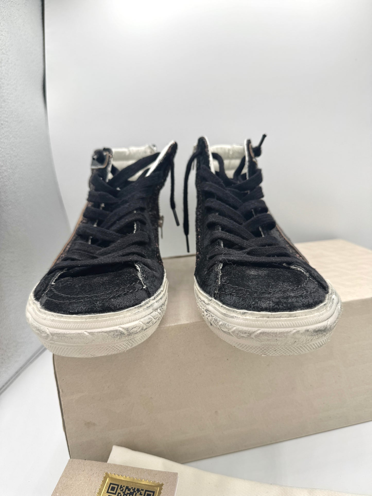 Golden Goose Sneakers Slide in Coffee / Black  Classic Star / Glitter Wave