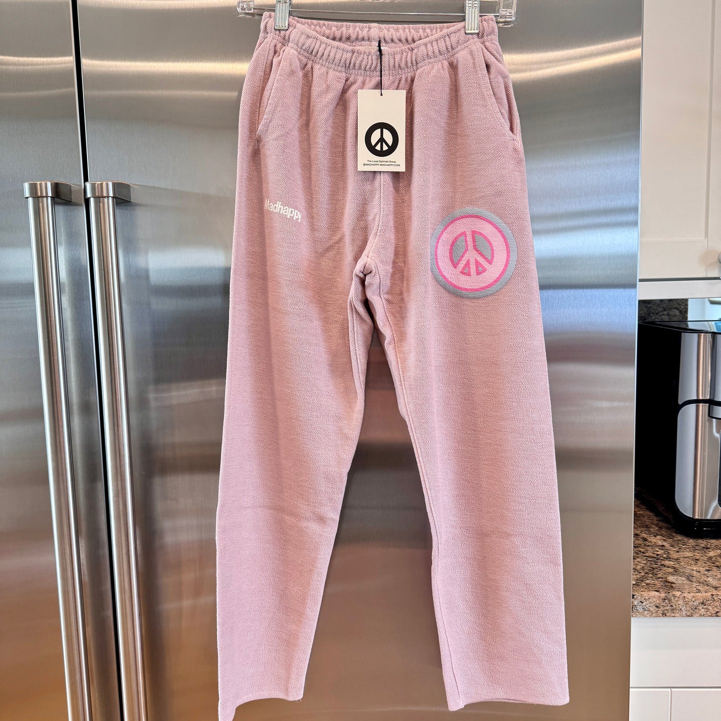 MadHappy Universal Sweatpants Bubblegum Light Dusty Pink Unisex Peace Sign