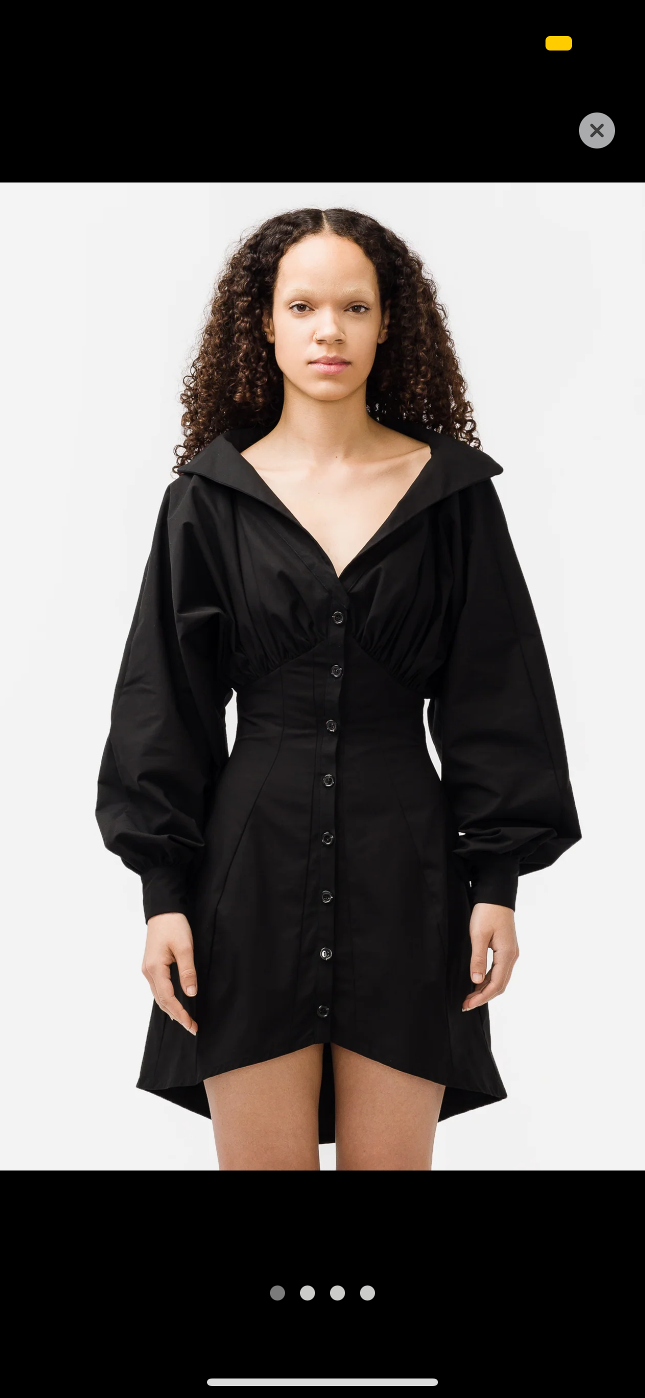 Weinsanto Black Shirt Dress Fitted Off Shoulder High - Low Button Down