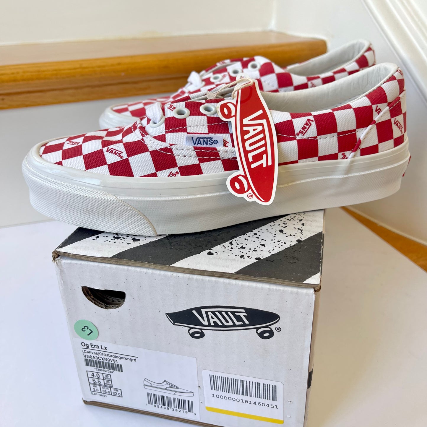 Vans OG Era LX Lace Up Sneakers in red logo checkerboard classic sneakers
