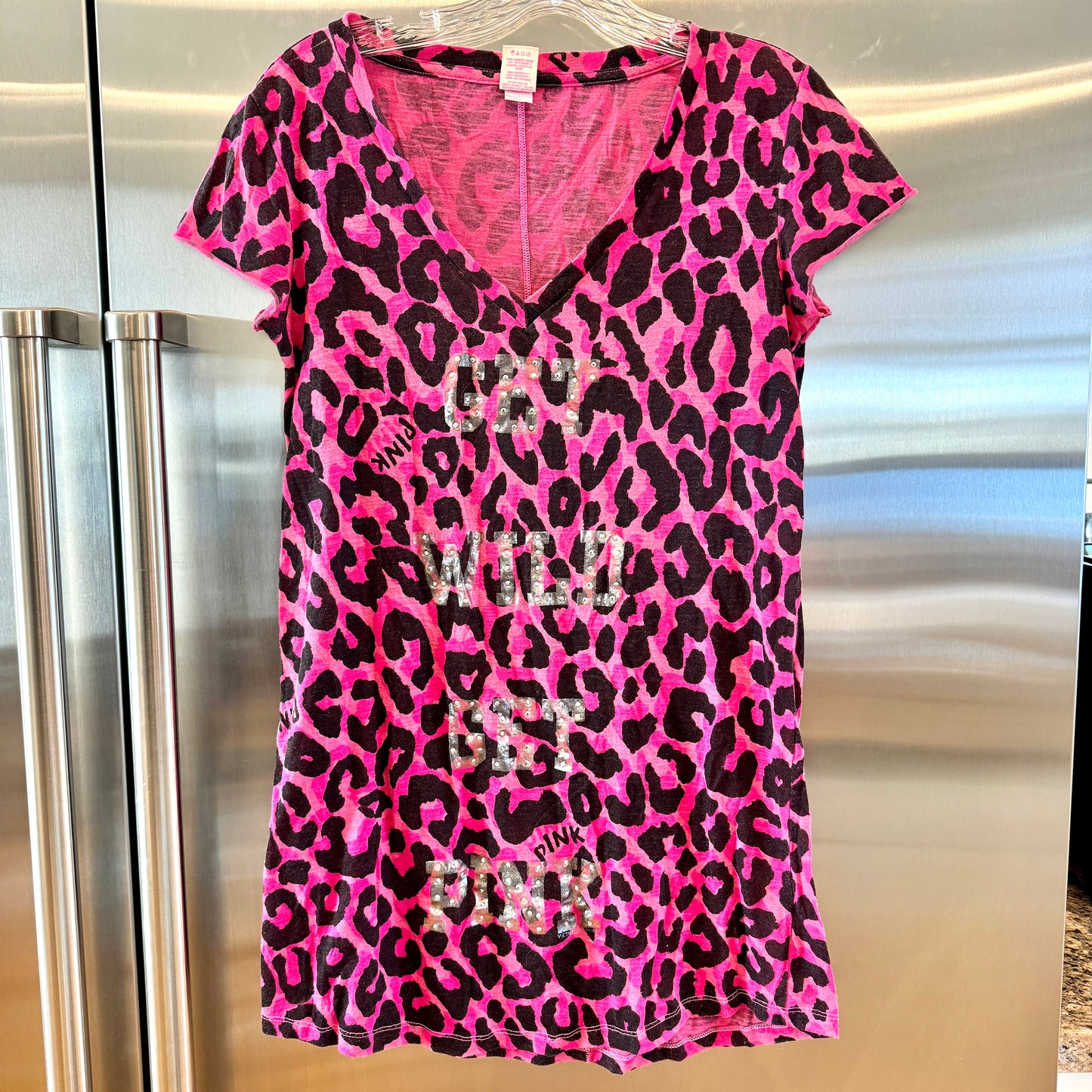 PINK Victoria Secret Sleep Shirt Dress Cheetah Leopard Y2K Pajama Pre-owned