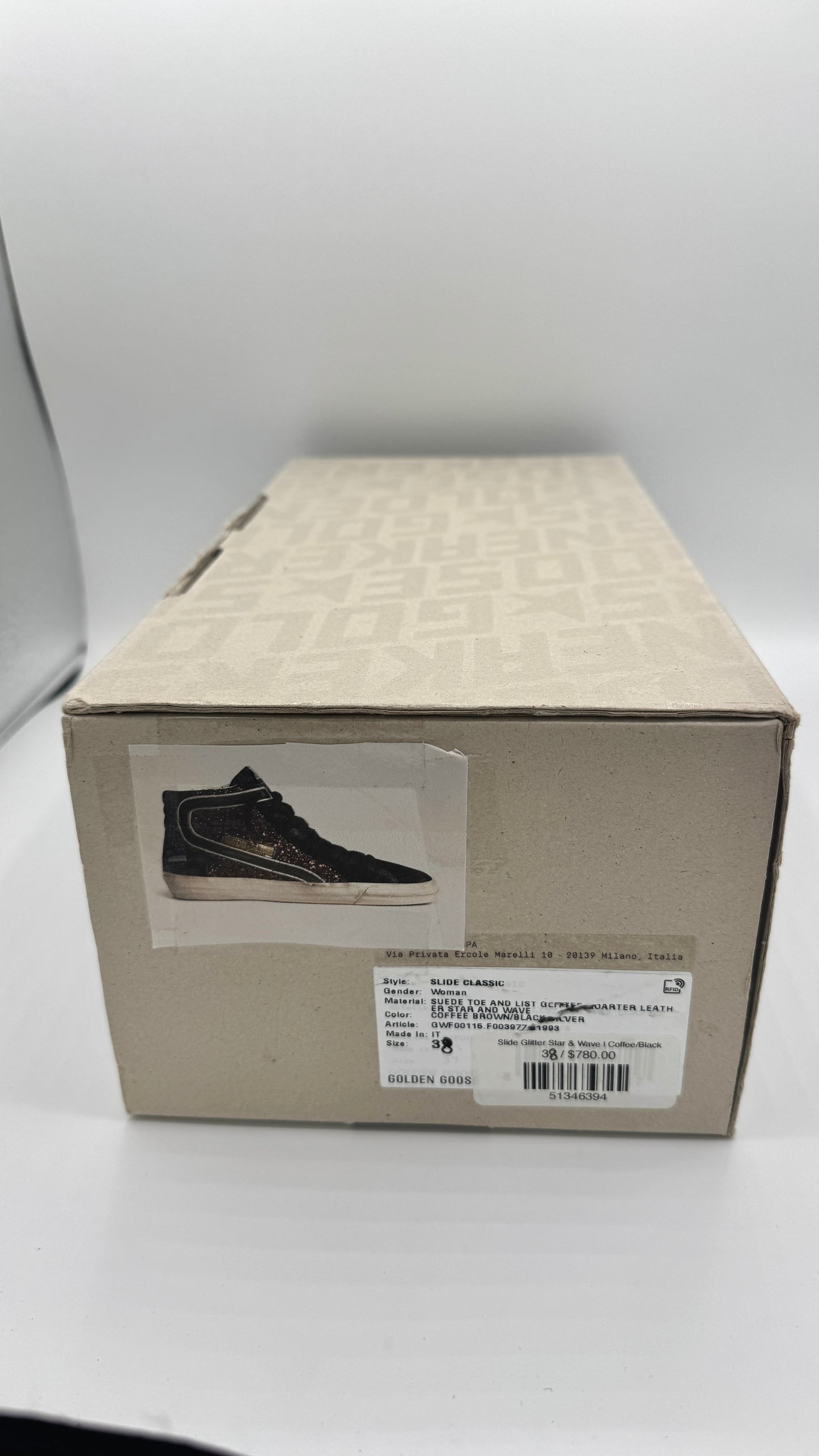 Golden Goose Sneakers Slide in Coffee / Black  Classic Star / Glitter Wave