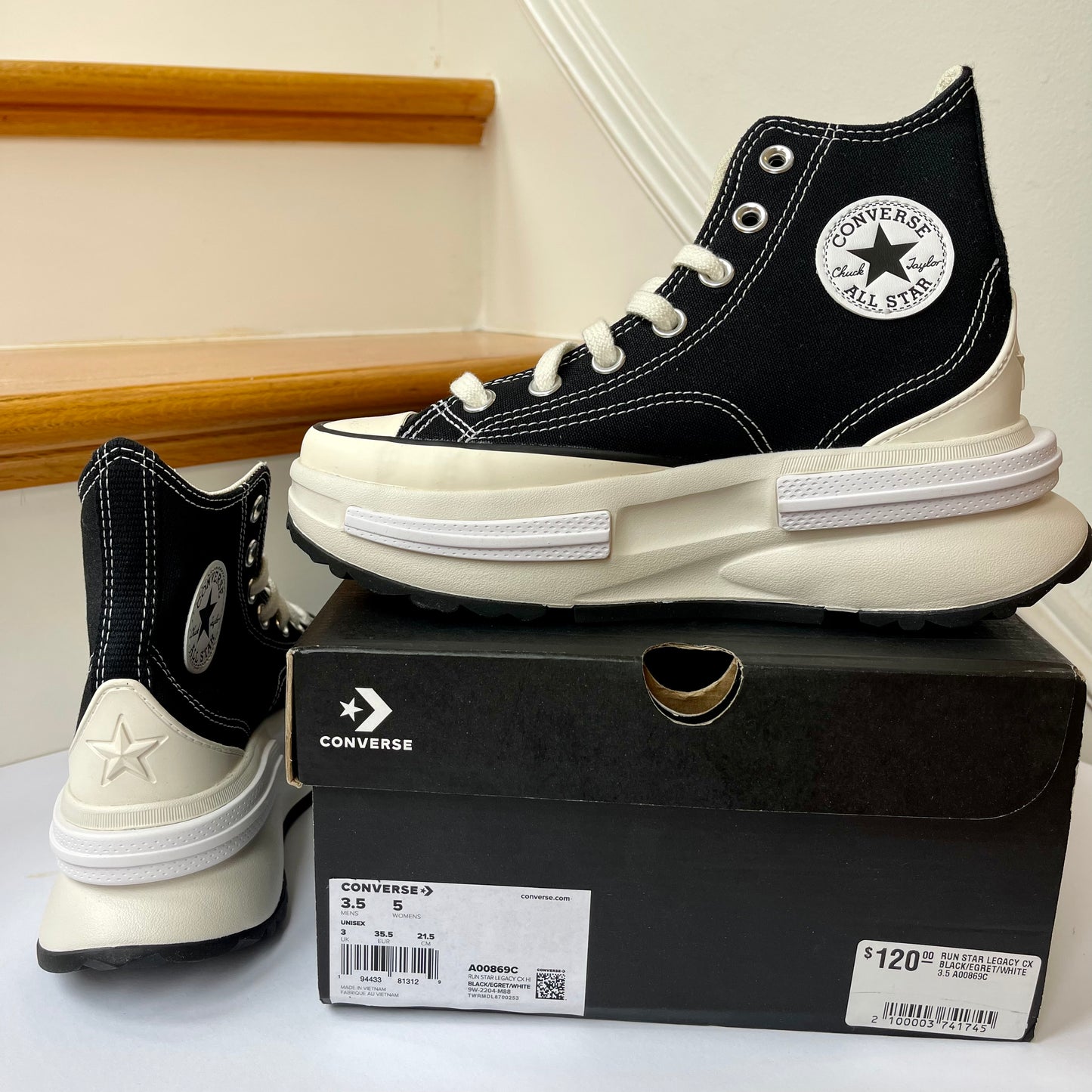 Converse Run Star Legacy CX Hi Platform high top Chuck Taylor sneaker black